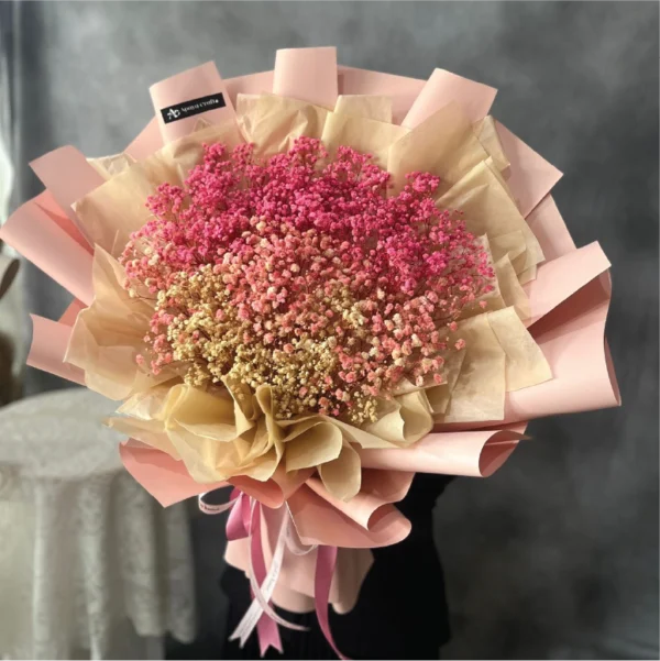 Preserved Baby  Breath Ombre Bouquet
