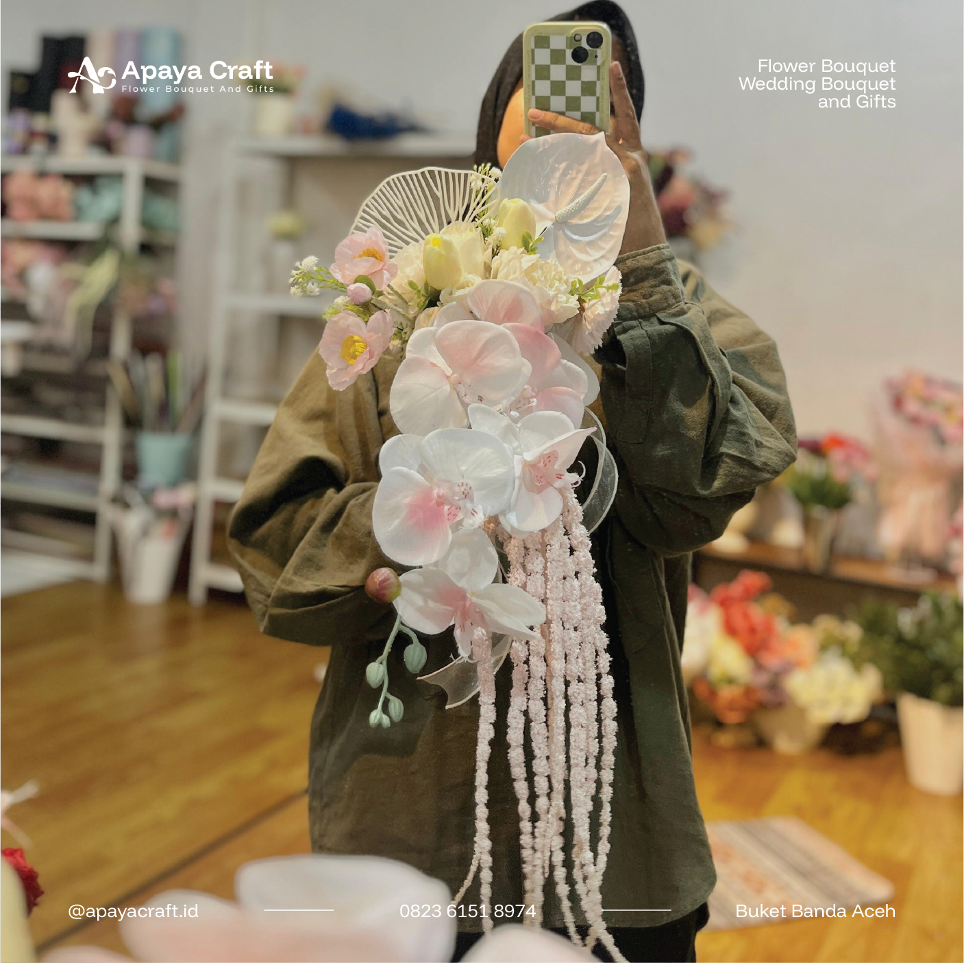 Cascade Blush Ink Bouquet