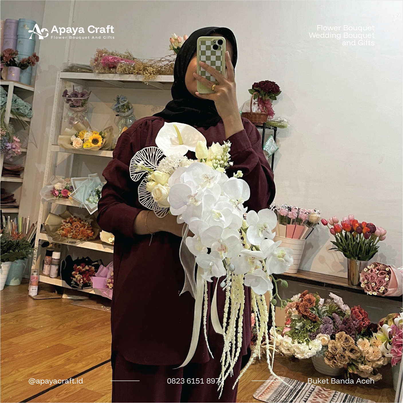 Cascade White Orchid Bouquet